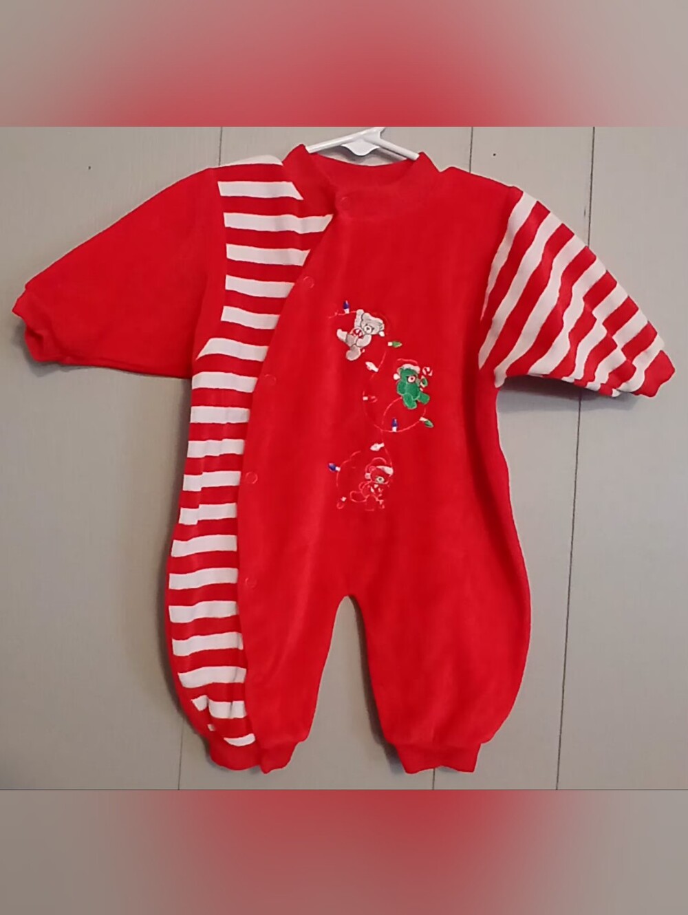 Starting Out Vintage 3 Months Christmas Bears Romper Pajama